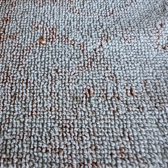 Vintage MCM Screen Prints by Sayco 2 Piece Towel Set White Orange Floral USA - Picture 10 of 14